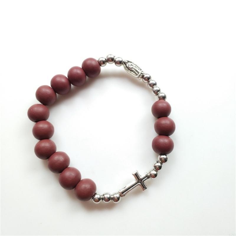 62KD Catholic Finger Chain Vintage Rosary Baptism Rosaries Bracelet for Baptism