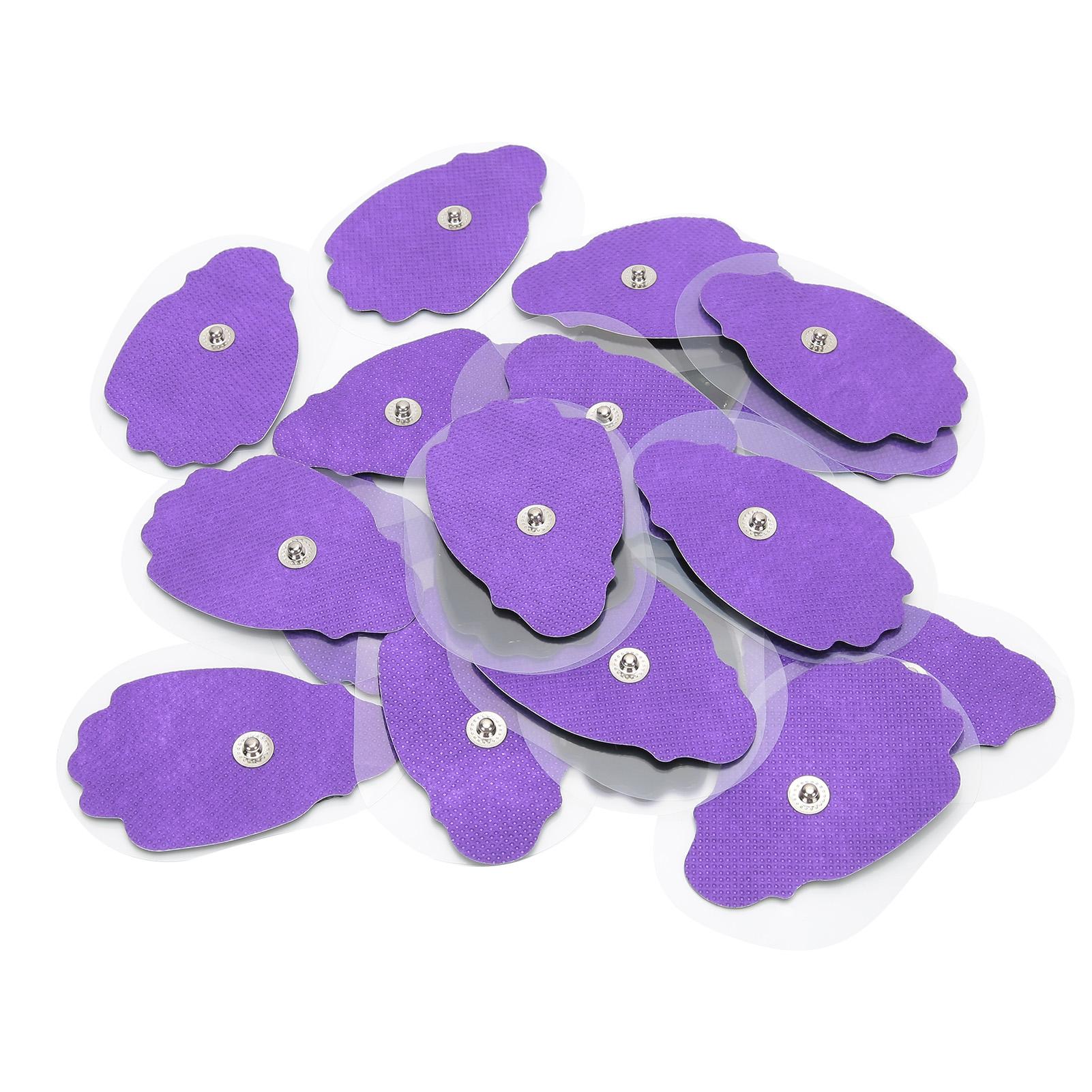 

20 шт. нетканые пуговичные электродные подушечки ручной формы для массажной терапии TENs EMS фиолетового цвета