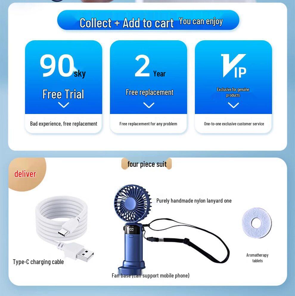 2026 Model Handheld Mini Fan: Rechargeable, Ultra-Quiet, Portable Desk Accessory