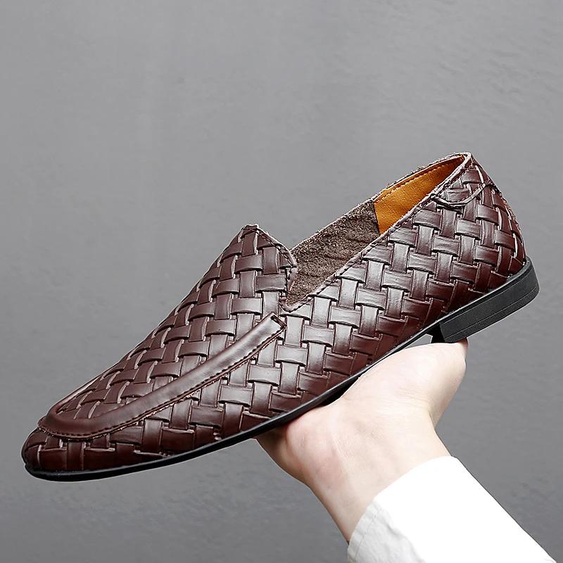 

Розкішний Бренд Шкіряні Чоловічі Взуття Чоловіче Весільне Взуття без Шнурків Мокасини Чоловіче Зручне Взуття без Шнурків Універсальне Чоловіче Ділове Взуття 44 коричневий