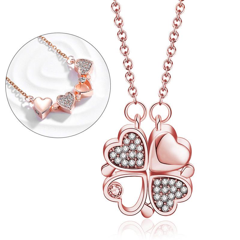 

Steel Titanium Luxurious Heart Shape Necklace With Glamorous Design For Lovers Fashion рожевий колір золота