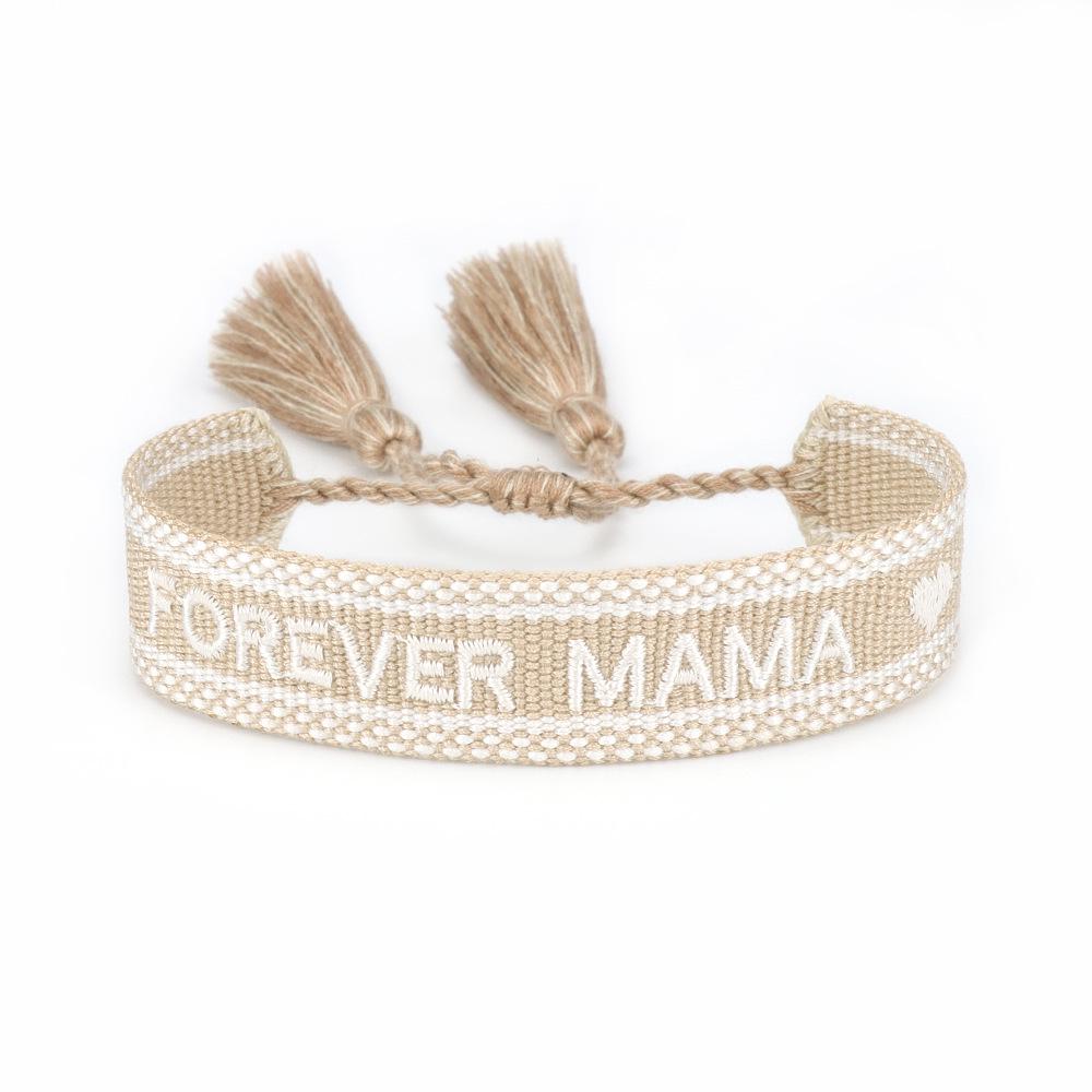 European & American Cross-border Embroidery Bracelet | Handmade Tassel & Letter Logo