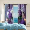 2 Pcs   Versatile Polyester Transparent Curtains for Home Decoration Wedding Purple Flower-Butterfly for Use In Bedrooms and