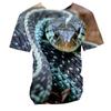 T-shirt Estiva con Stampa 3D di Serpente per Bambini, Maglietta Grafica di Animale Horror, Girocollo a Maniche Corte, Top per Uscite Quotidiane, Gioco Casual, Abbigliamento per Bambini