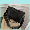 Stylish Black Quilted Crossbody Bag For Women With Soft Nylon Lining For Casual Use