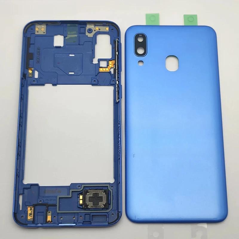 phone housing For Samsung Galaxy A40 2019 A405 SM-A405F A405DS Housing Middle Frame Back Rear  Cover Camera Lens Parts