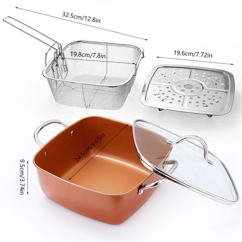 

4-предметная многофункциональная кастрюля из нержавеющей стали, домашняя кастрюля для супа, утолщенная пароварка, фритюрница, кастрюля для лапши, практичная пароварка