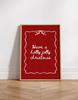 Christmas Coquette Set of 3 Wall Art Red Bow Pink Have a Holly Jolly Christmas Poster Minimalist Noel Winter Aesthetic Print