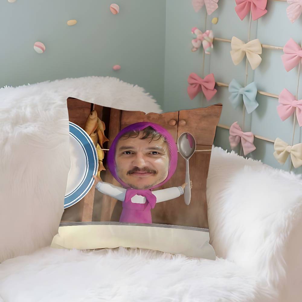 Funny PPedroPascalMMoodMeme Case Plush Fabric Soft Pillowcase Double Sided Print Cushion Cover Household Gifts