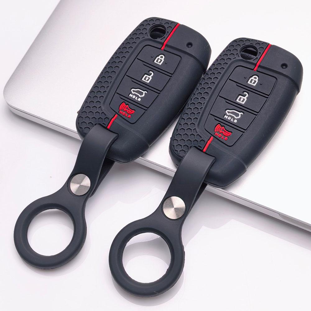 Silicone Car Key Fob Cover Compatible with Kia Optima Sorento Sportage Forte Soul Rio for Hyundai, Fits Hyundai Sorento Sportage Rio Elantra Tucson