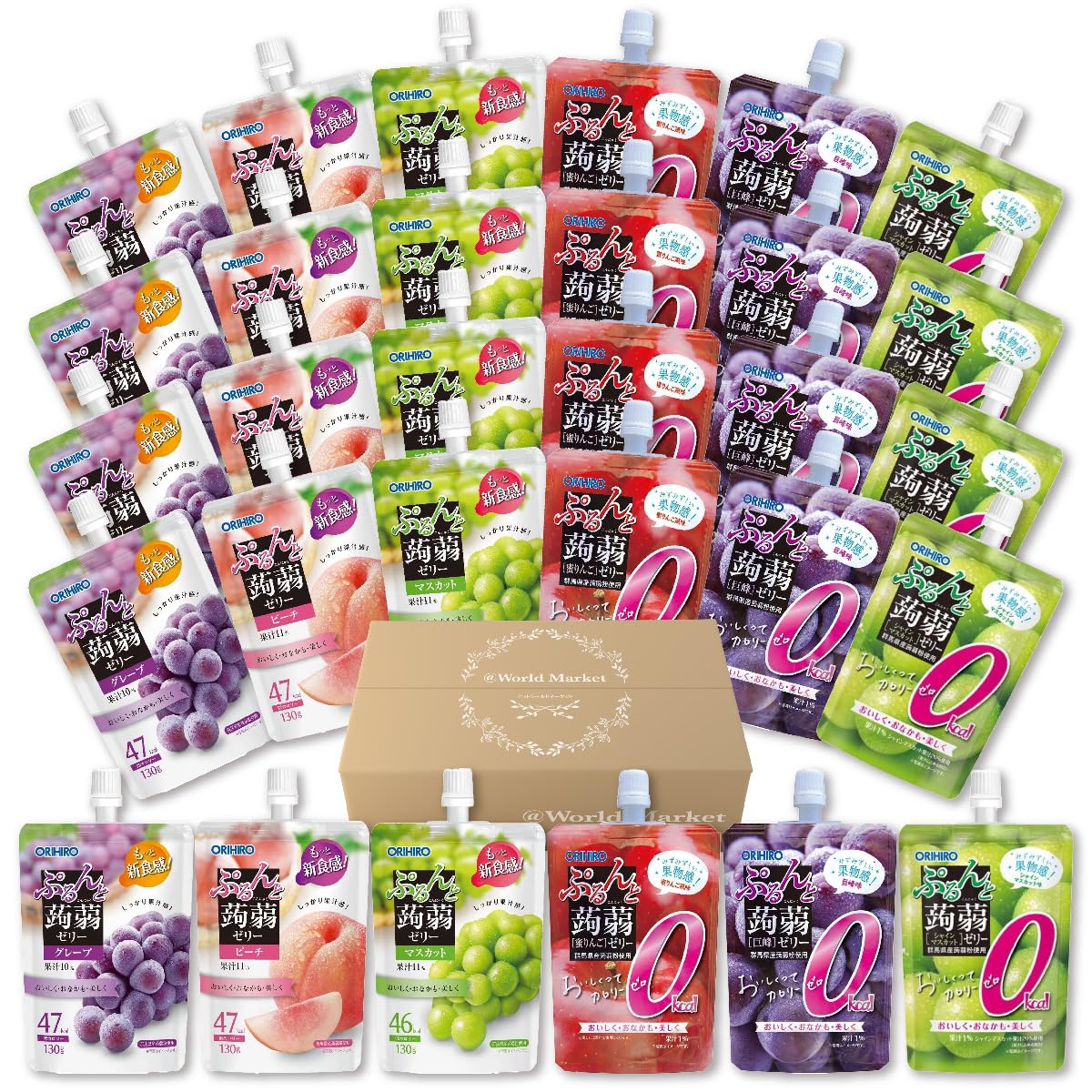 

ORIHIRO Purunto Конжале Желе в Пакетиках Вкусы x 5 Набор для Оптовой Покупки Оригинальная Коробка от Honey Shine Market Идеально в качестве Подарка или для Самостоятельного Употребления (6 Каждый) - 30 шт.