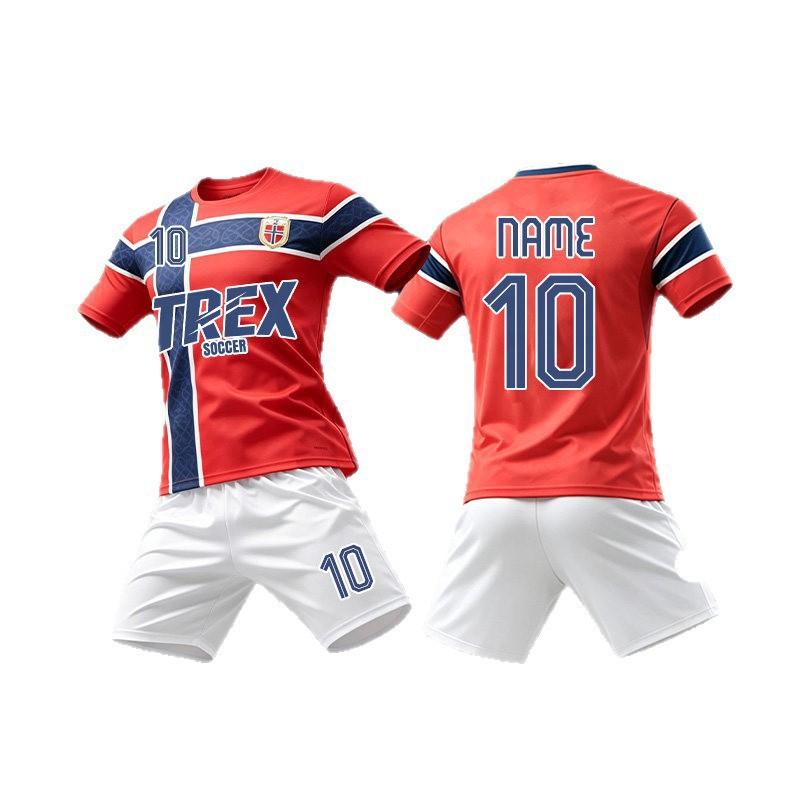Kids Adult Norway National Team Soccer Jersey Set 2026 Harland Haaland Home Away Training Kit Breathable Quick Dry