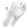 Women's UV Protection Fingerless Gloves, Mid-length Ice Silk for Driving, Cycling & Sports, Non-slip