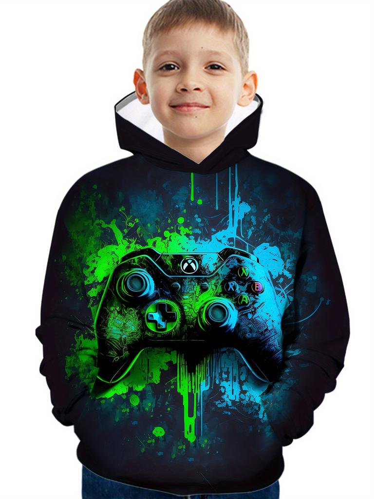 Children Hoodies Long Sleeve Kids Clothes Boys Stylish Autumn Tops 3D Gamepad Print Casual Outdoor Clothes Children's Clothing