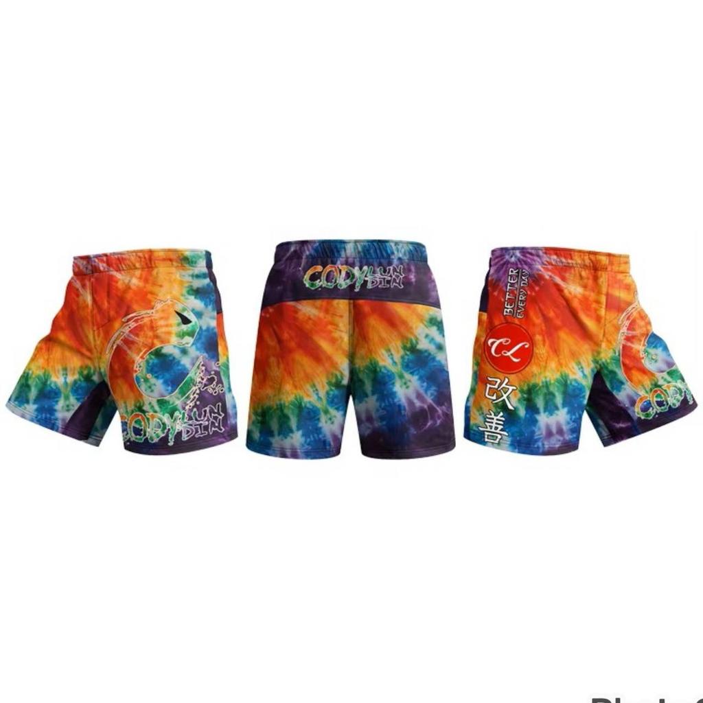 Gym MMA Muay Thai Kickboxing Boxing Fitness Print Shorts Elastic Waist Training Unisex Men Women Fight UFC Martial Art Fitness Training Sport Workout