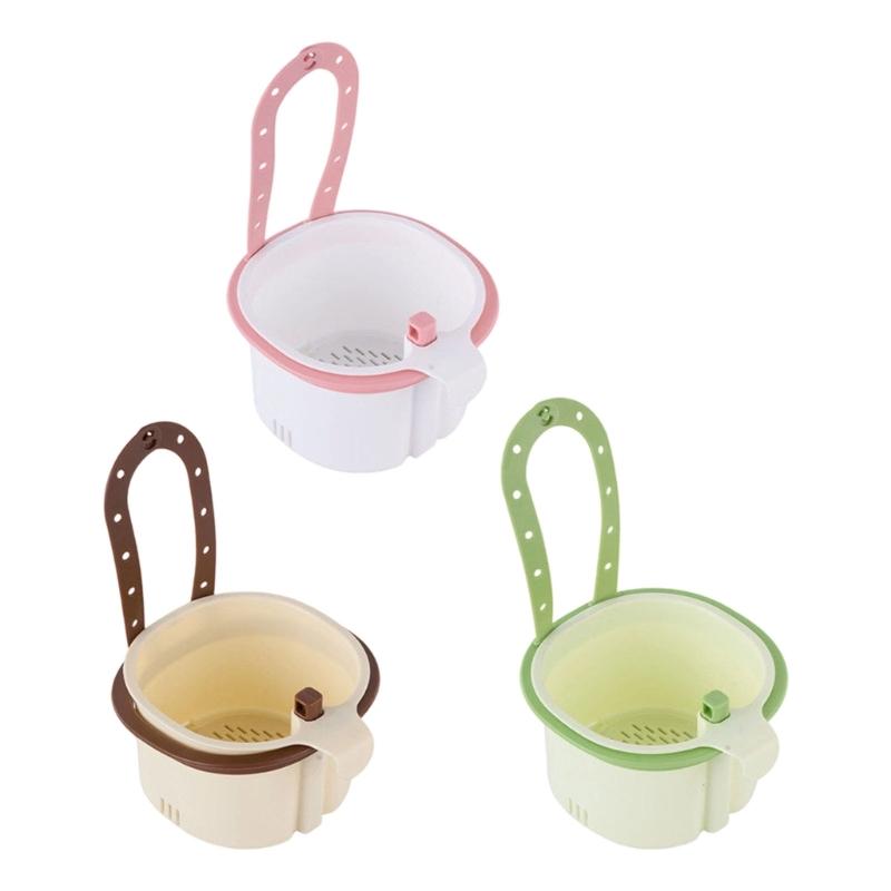 Sink Side Hanging Basket Set, 2 Piece Produce Wash Basket with Several Hole Hanger for Utensils, Cloths, and Home Cooking
