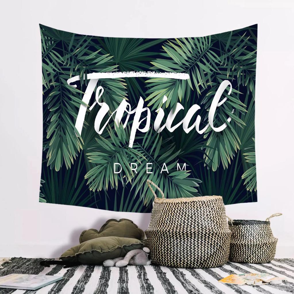 Modern Nordic Polyester Tapestry Tropical Plants Wall Hanging Decor Hot Bohemian Tapestry For Bedroom Dorm Living Room Wall Art