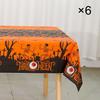 Horror Pumpkin Pattern Plastic Table Covers 6Pcs Waterproof Easy Cleaning Party Table Covers For Halloween Parties