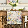 Table Runner Christmas Floral Printing Machine Washable Home Party Decoration Table Runner Protects Table from Heat Scratches Spills Tablecloth