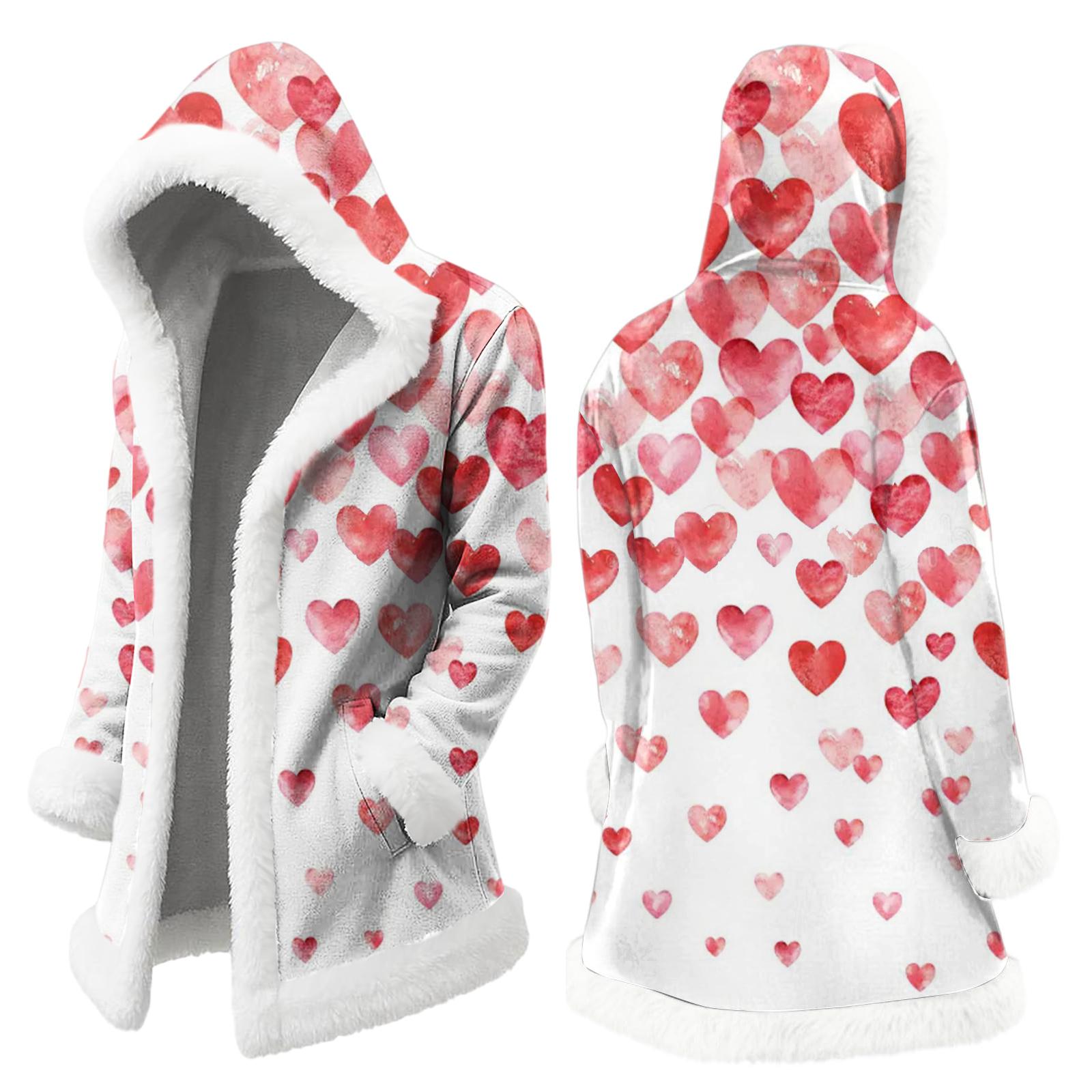 

Unisex Hooded Cardigan With Pockets, Warm Outerwear XL білий