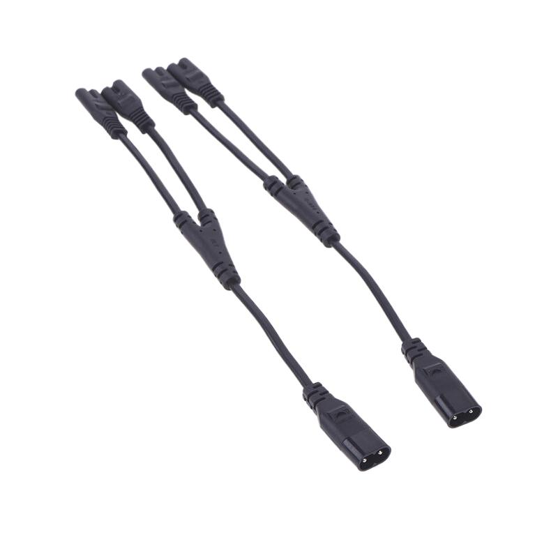 IEC 320 C8 2-poliger Stecker auf 2 x C7-Buchse, Y-Split-Stromkabel, ca. 28 cm, IEC 320 C7 auf C8, Verlängerungskabel, C8-Stecker auf C7-Buchse