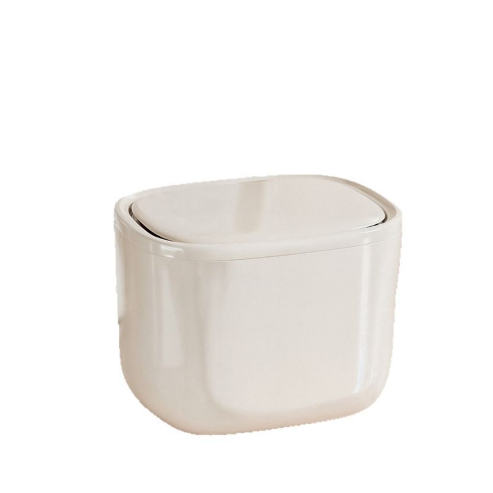 Sealed Desktop Trash Bin Household Press Storage Case Mini Paper Basket  Living Room