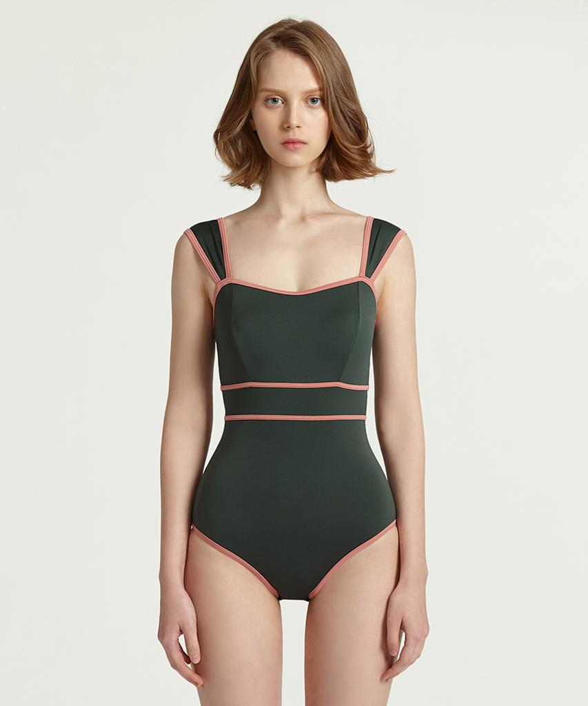 Ageunel From Here Monokini_Deep Green