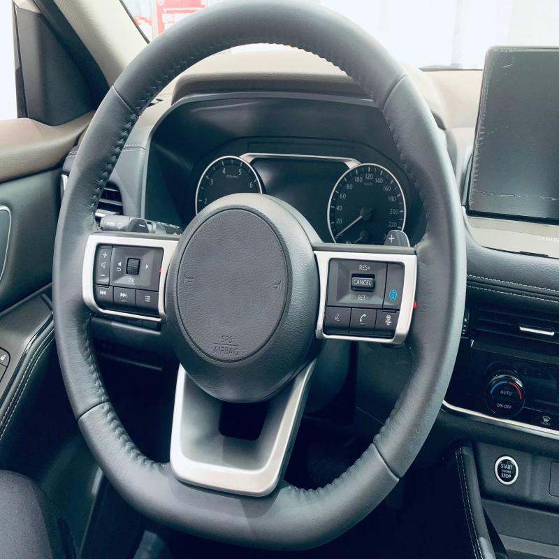 ABAIWAI For Nissan Kicks 2025 2026 Abs Carbonfiber Steering Wheel Button Control Cover Trim Sticker Bezel Frame Interior