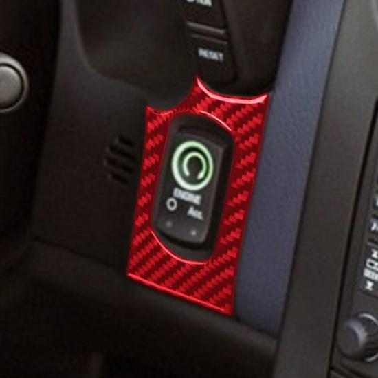 Luxury Red Carbon Fiber Front Start Button Panel Sticker For Corvette C6 05-13