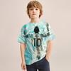 2025 Sommer Neues Kurzarm Kinder-T-Shirt 3D-Animationsdruck Fußballstar Messi Mode Neue Sommerkollektion