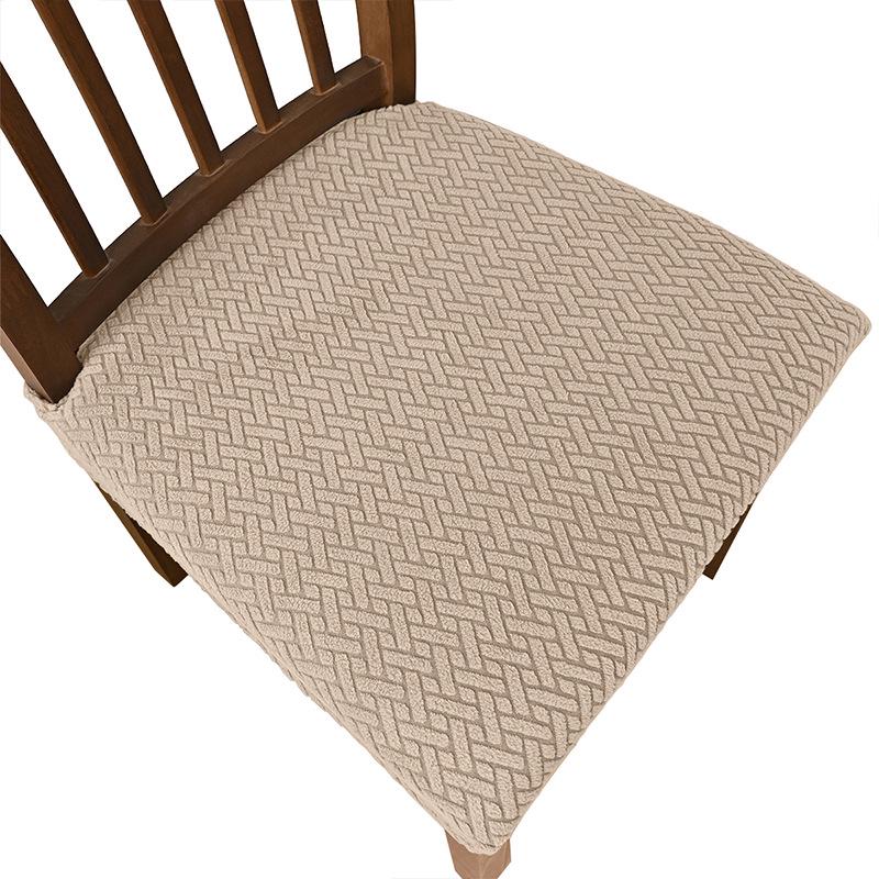 Elastic Solid Color Stretch Jacquard Chair Cushion Cover for Dining Chairs