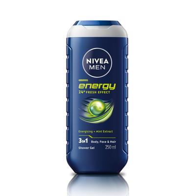 Men Body Wash, Energy With Mint Extracts, Shower Gel For Body, Face & Hair, 250ml