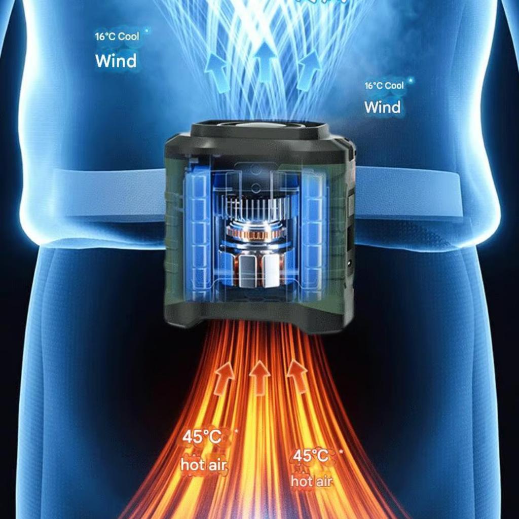 Portable Waist Clip & Fan | USB Rechargeable With LED And Power Bank