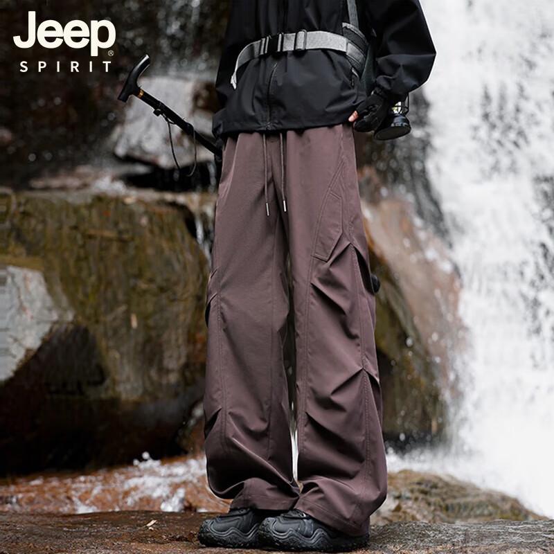 JEEP SPIRIT Men's Outdoor Pleated Cargo Pants