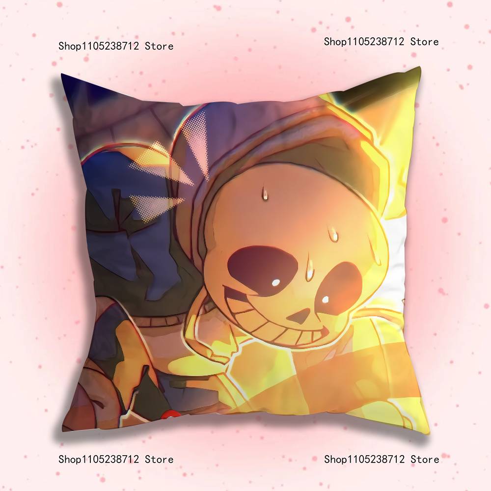 Spel U-Undertale S-Sans Kuddfodral söt tecknad anime-tillbehör Sovrum Soffa Dekorativt Kuddfodral Mjukt Kuddfodral
