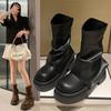 2025 New Autumn White Martin Boots Women's Small Thick-soled Heightening Retro Trouser Boots British Short Boots