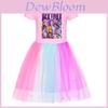 Kpop Cacciatori di Demoni Ragazza Cotone Arcobaleno Pizzo Vestito Per Ragazze Età Da 3 A 8