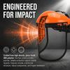 Orange Full Face Mesh Visor ABS+Iron Mesh Mower Helmet Durable Chainsaw Faceshield