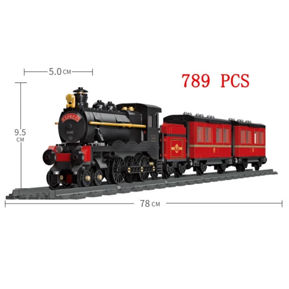 City Train Set Steam Bullet Vehicle Cargo Railway Station Model Building Blocks Brick Tracks Rail No Motor Kits Carriage Kid Toy