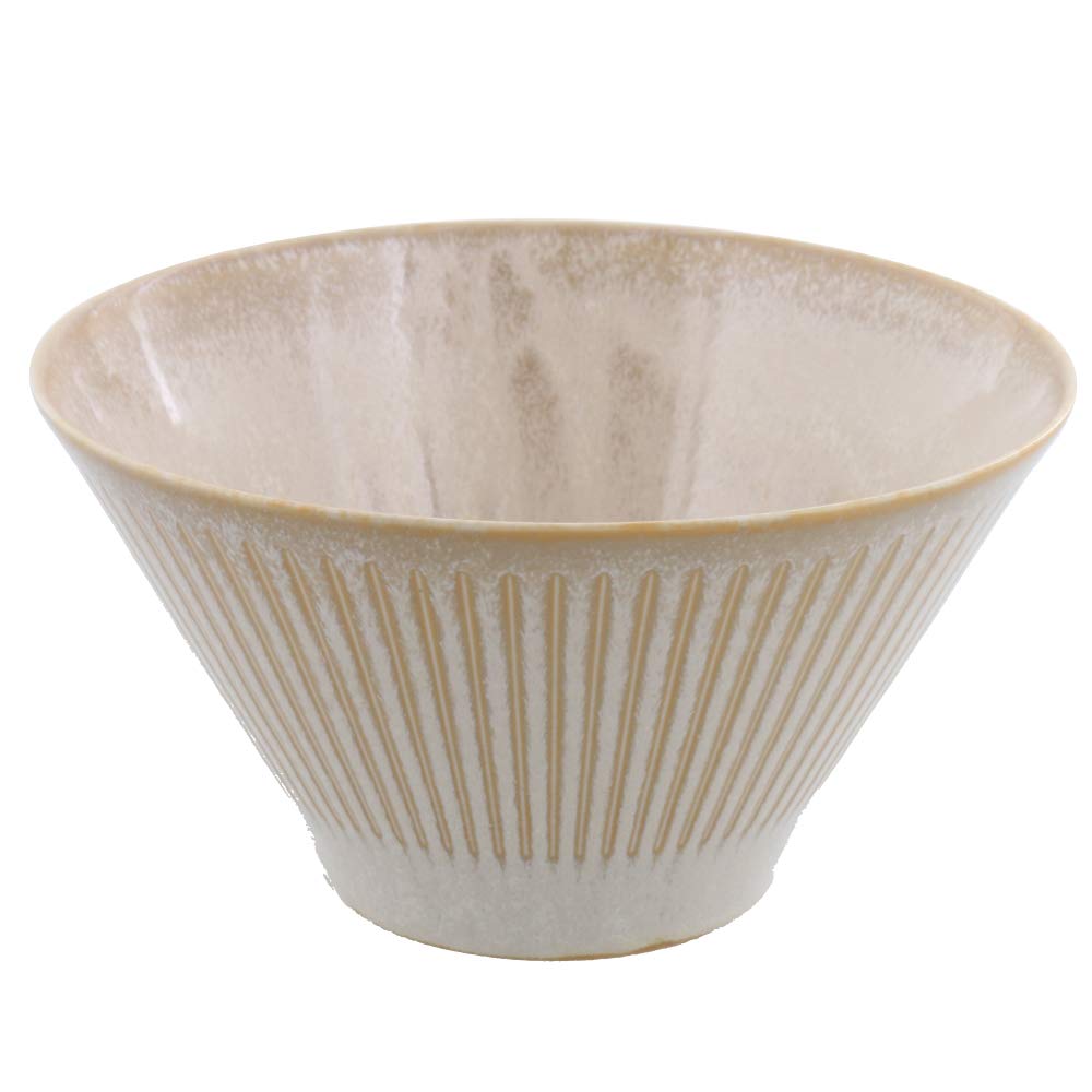 Tableware East Japanese Tableware Trapezoid Carved Tokusa Rice Tableware Multi-Bowl (M) Design, Bowl, Café (Coral)