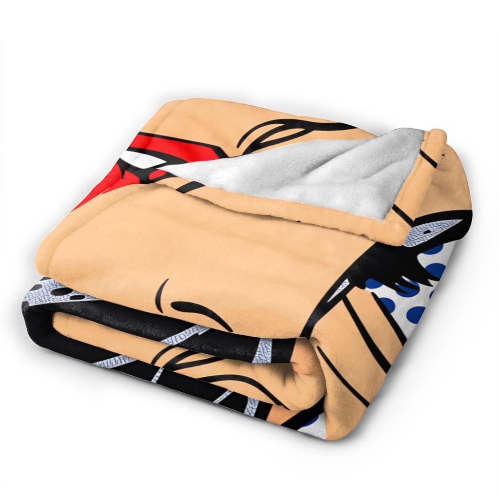 Roy Lichtenstein Pop Art Blanket  Warm Soft Aesthetic Plush Throw Blanket For Home Decor Picnic Flannel Bedspread Bed Cover