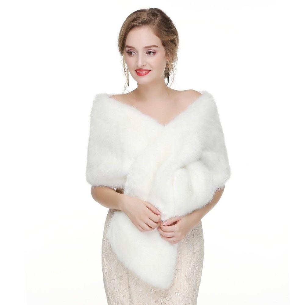 Korean Style Faux Fur Scarves Soft Cloak Bride Shoulder Fake Collar Plush Shawl Ladies/Girls