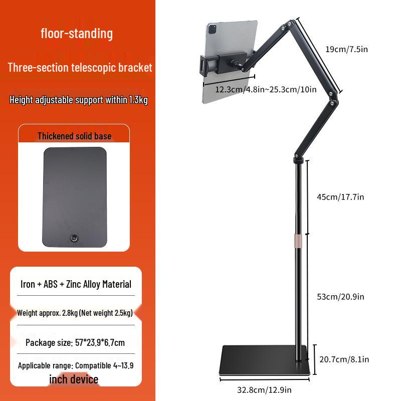 

Telescopic Floor Stand for Mobile Phones & Tablets - Live Streaming Aluminum Alloy Holder