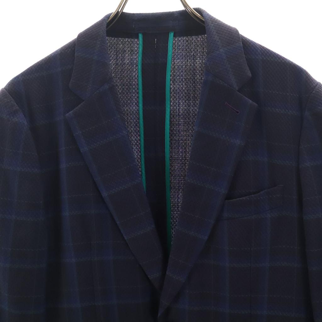 Paul Smith made in Japan Check Pattern tailored jacket M Navy Ancon Men's Used