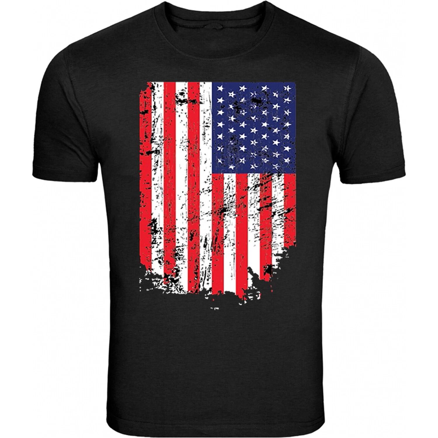 American Flag Distressed T-SHIRT patriotic tattered vintage USA flag tee XS