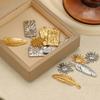 5Pcs Feather Tag Sun Flower Charms Gold Color Stainless Steel Pendants Necklace Earrings Making for DIYJewelry Findings Bulk