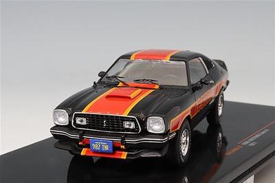 Ixo Scale Ford Mustang Cobra II 1977 1/43 Black/Red