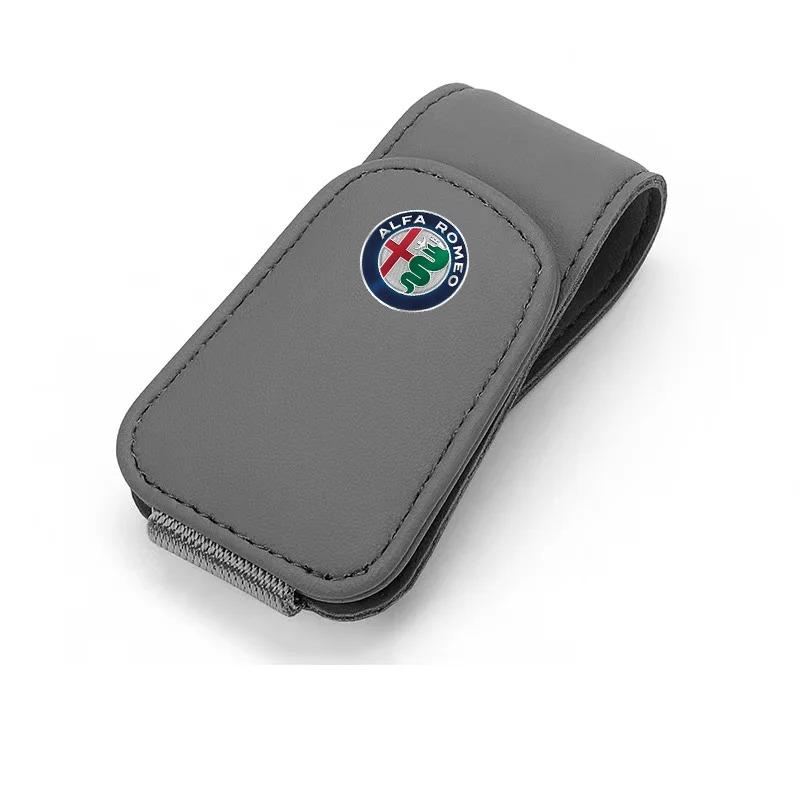 GPHX4 Car Interior Sun Visor Eyeglasses Holder Sunglasses Clip For Alfa Romeo Giulietta Mito Giulia Stelvio Brera 147 156 Accessories