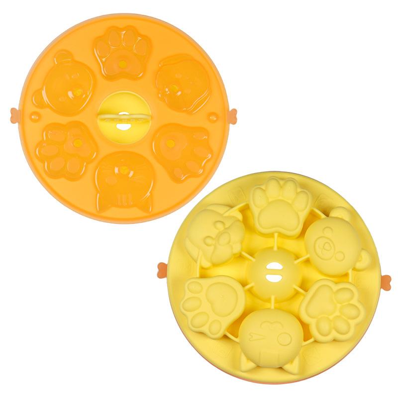 

New baby complementary food steamed cake mold food grade silicone cartoon bear kitten puppy custard ice cream cake mold