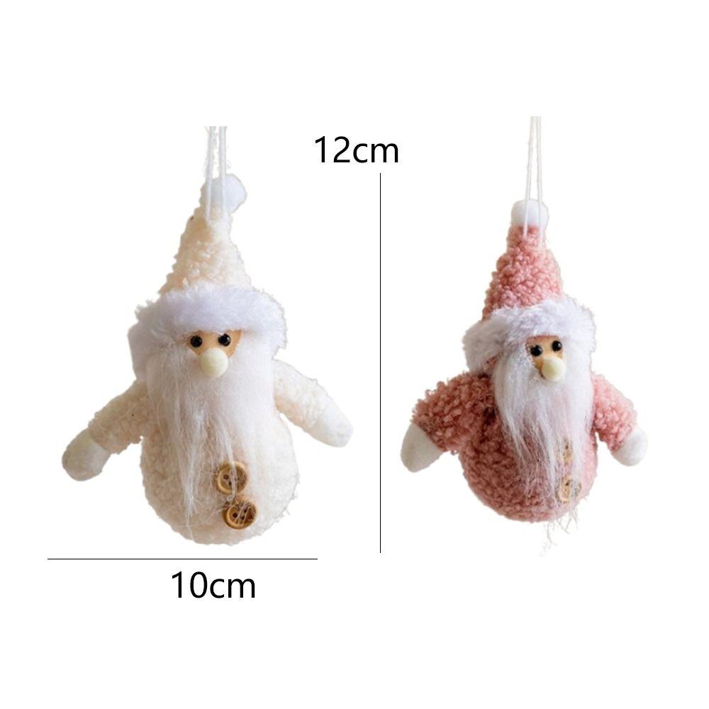 2pcs Soft Plush Santa Claus Pendant Handmade Xmas Tree Pendant  Party Favors